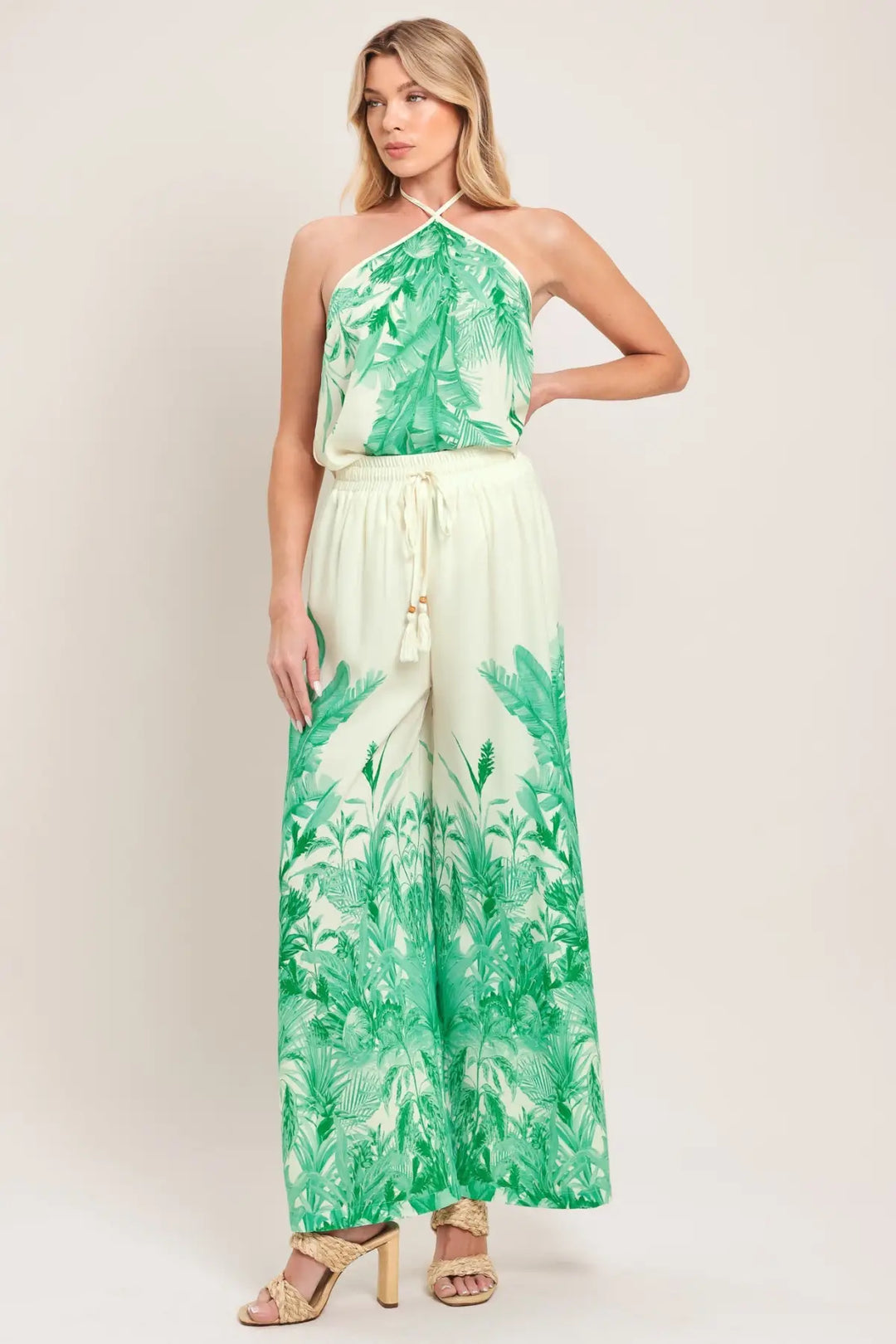 PALM SERENE WOVEN TOP - TOPS