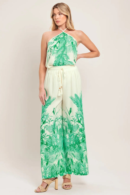 PALM SERENE WOVEN TOP - TOPS