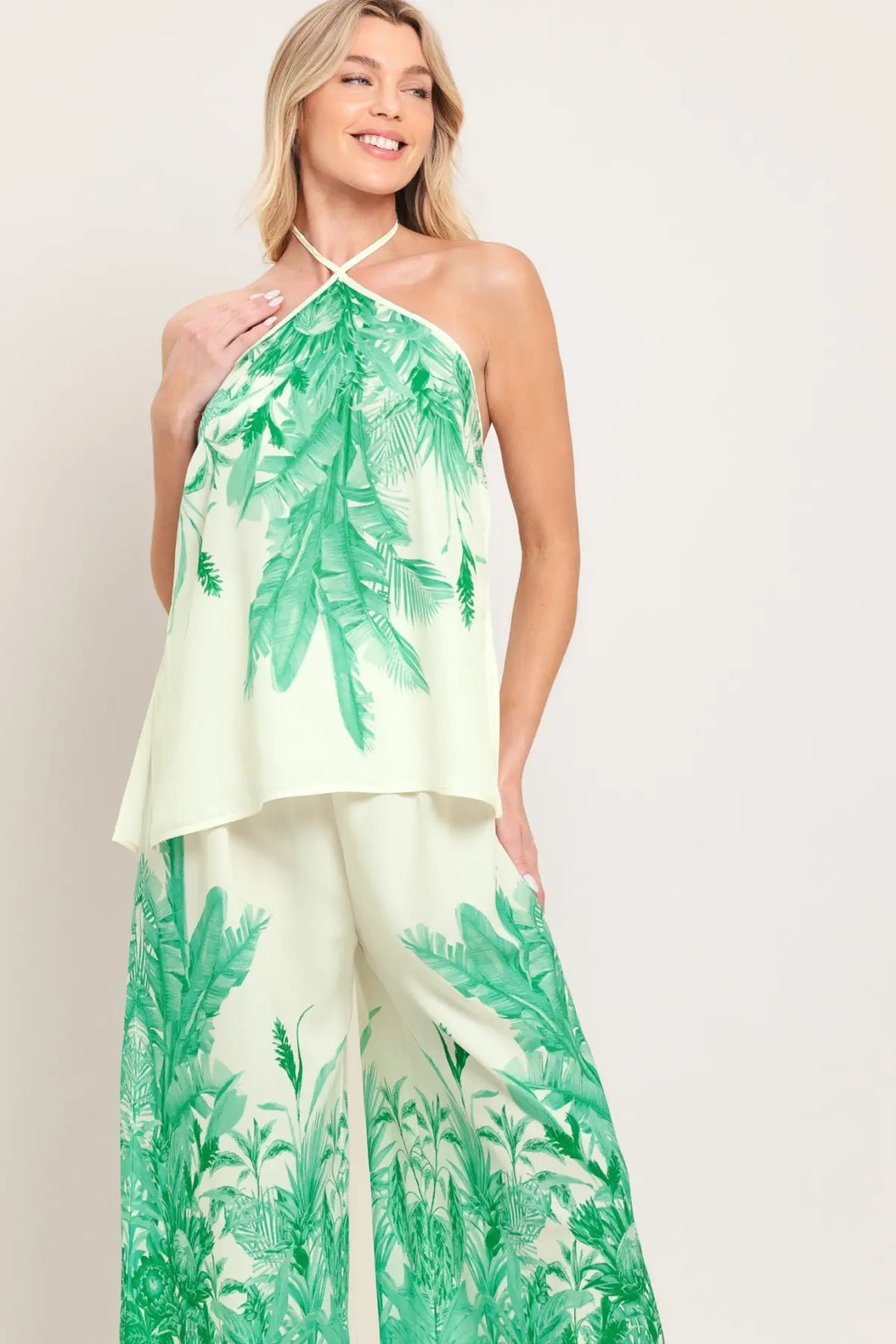 PALM SERENE WOVEN TOP - TOPS