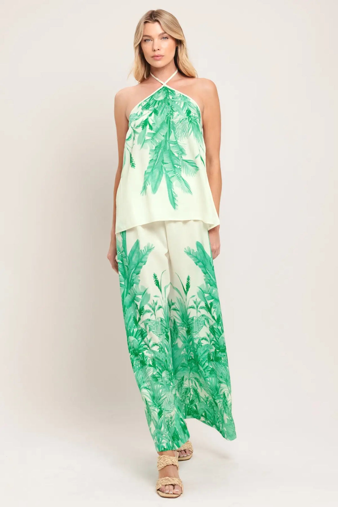 PALM SERENE WOVEN TOP - TOPS