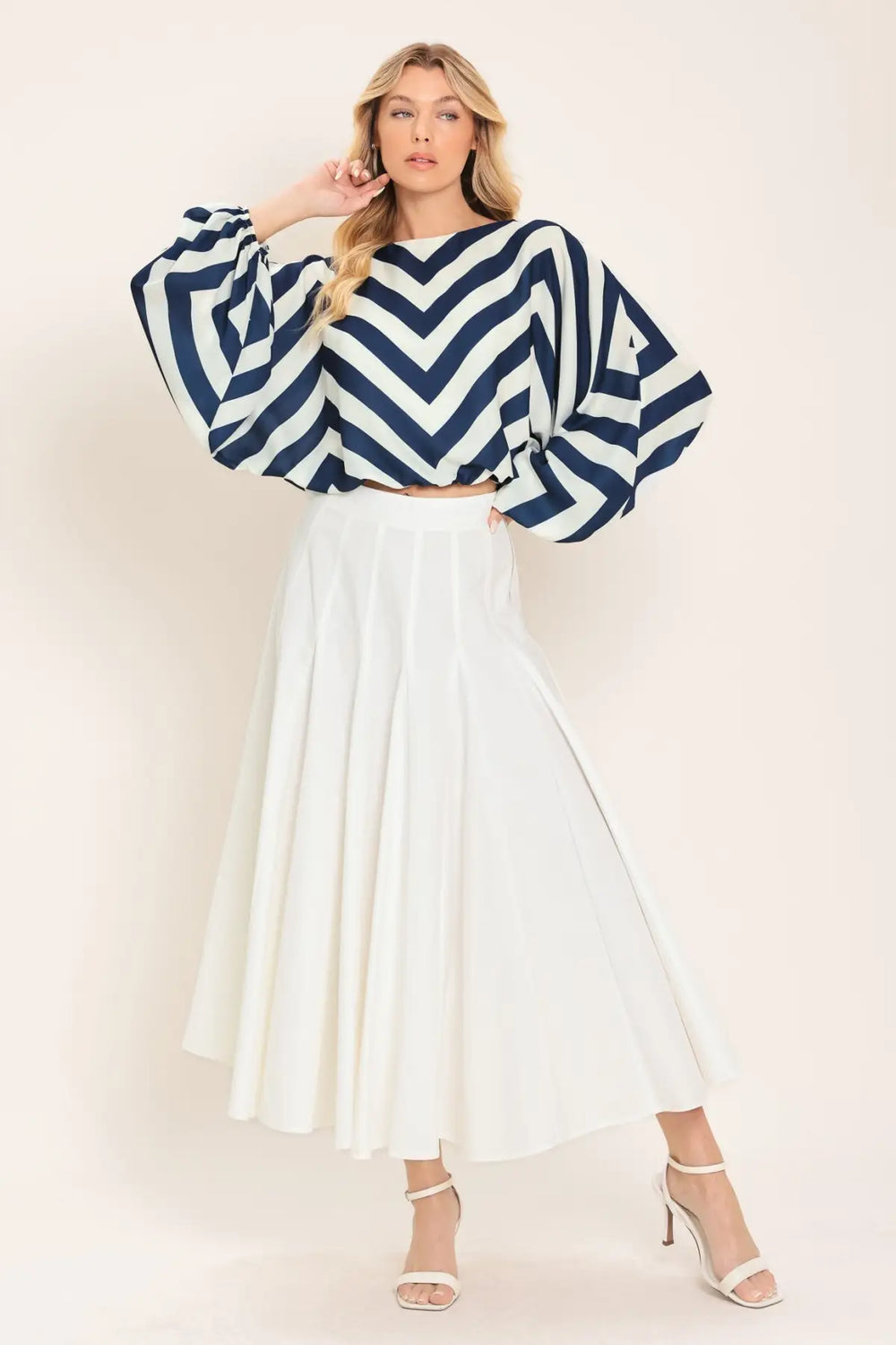 ST. TROPEZ STRIPE WOVEN TOP - TOPS