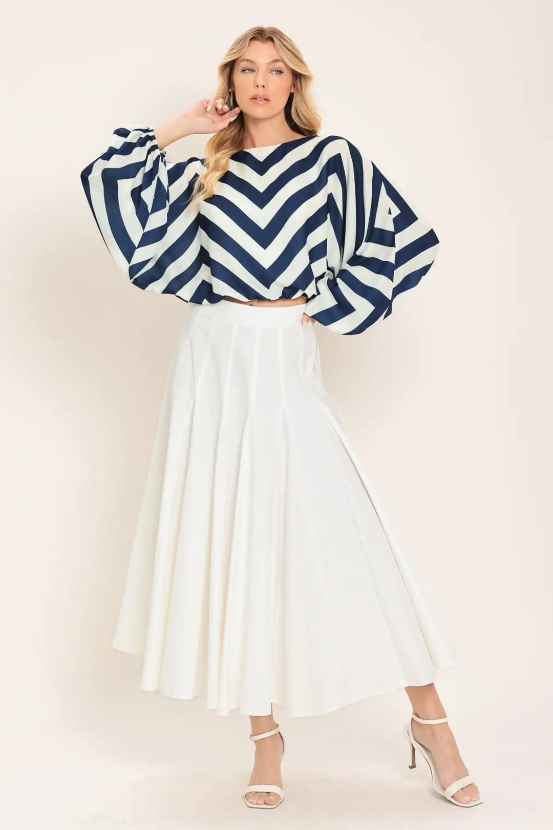 ST. TROPEZ STRIPE WOVEN TOP - TOPS
