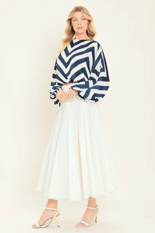 ST. TROPEZ STRIPE WOVEN TOP - TOPS
