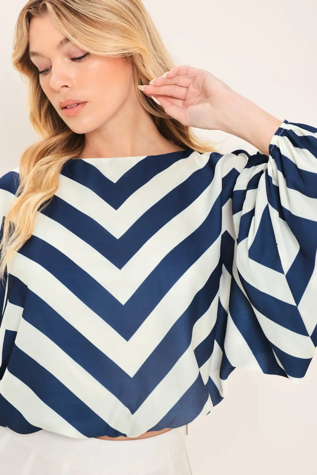 ST. TROPEZ STRIPE WOVEN TOP - TOPS