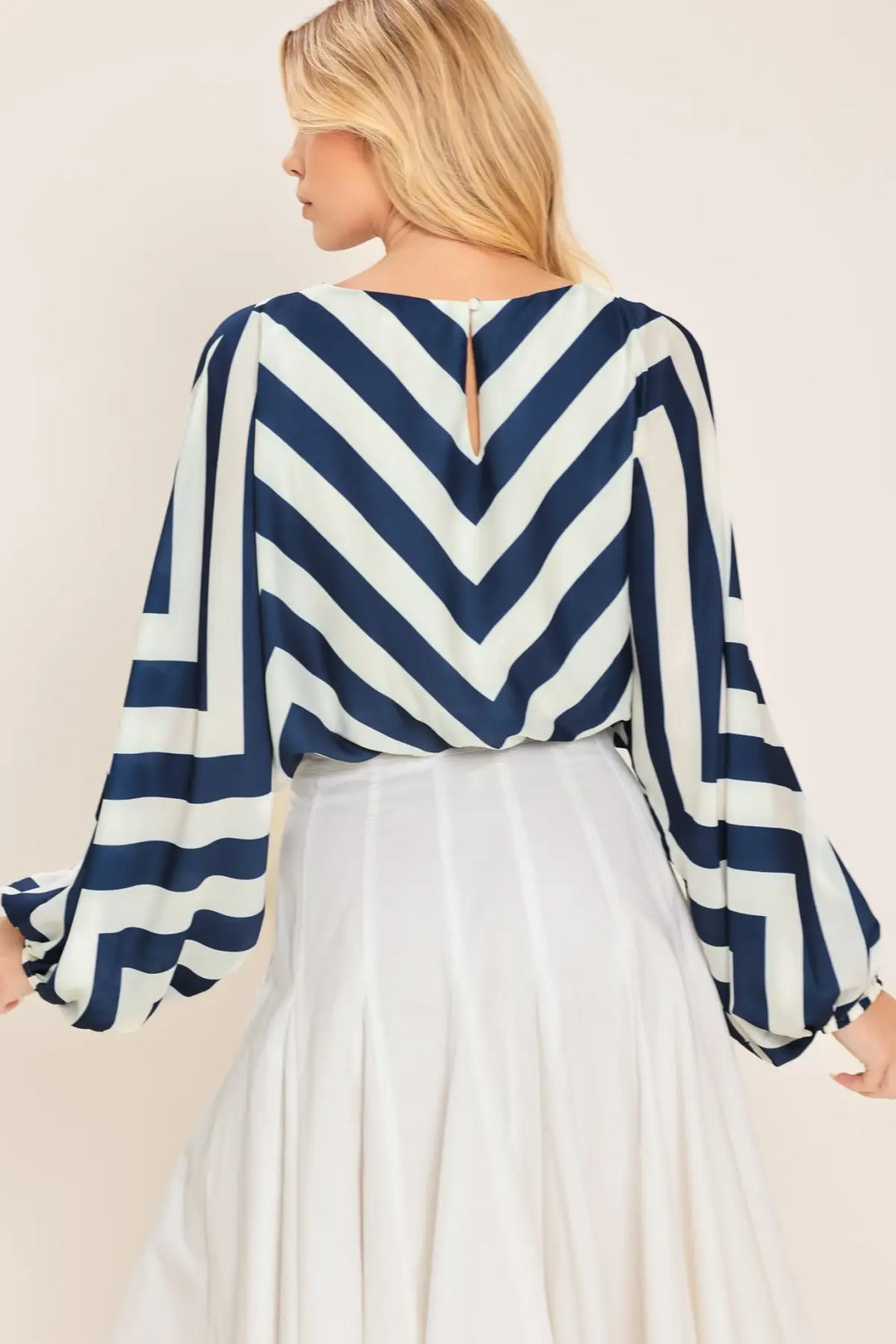 ST. TROPEZ STRIPE WOVEN TOP - TOPS