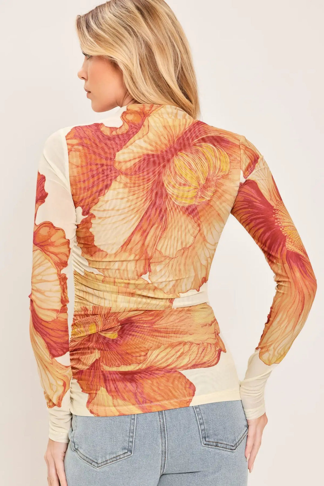 TROPIC BLOOM POWER MESH TOP - TOPS