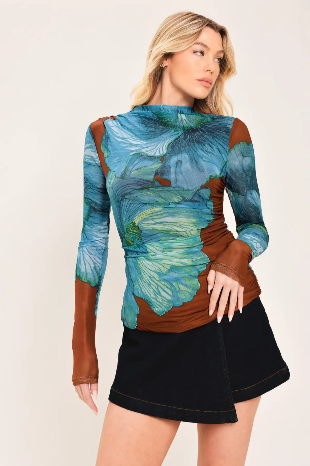 TROPIC BLOOM POWER MESH TOP - TOPS