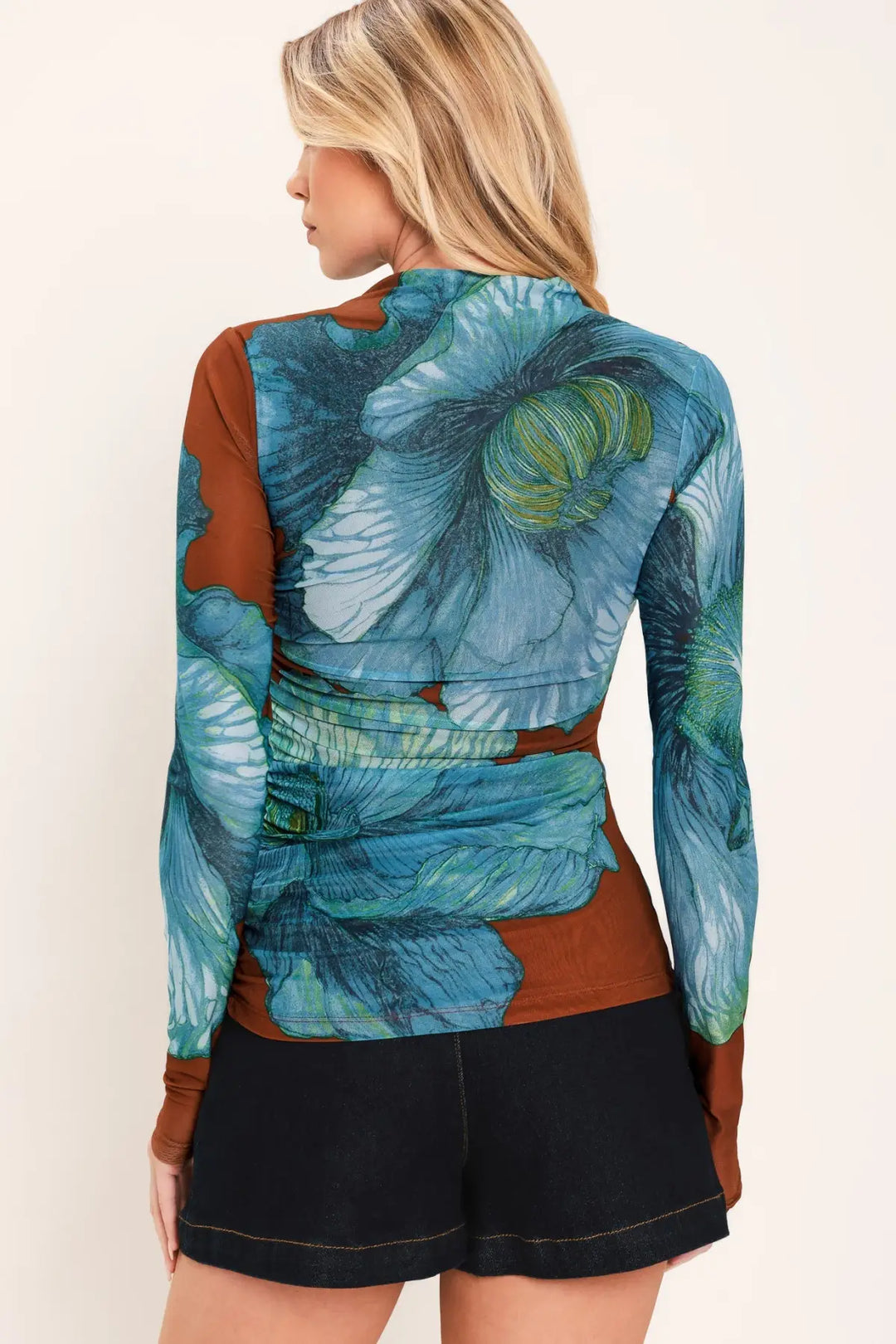 TROPIC BLOOM POWER MESH TOP - TOPS