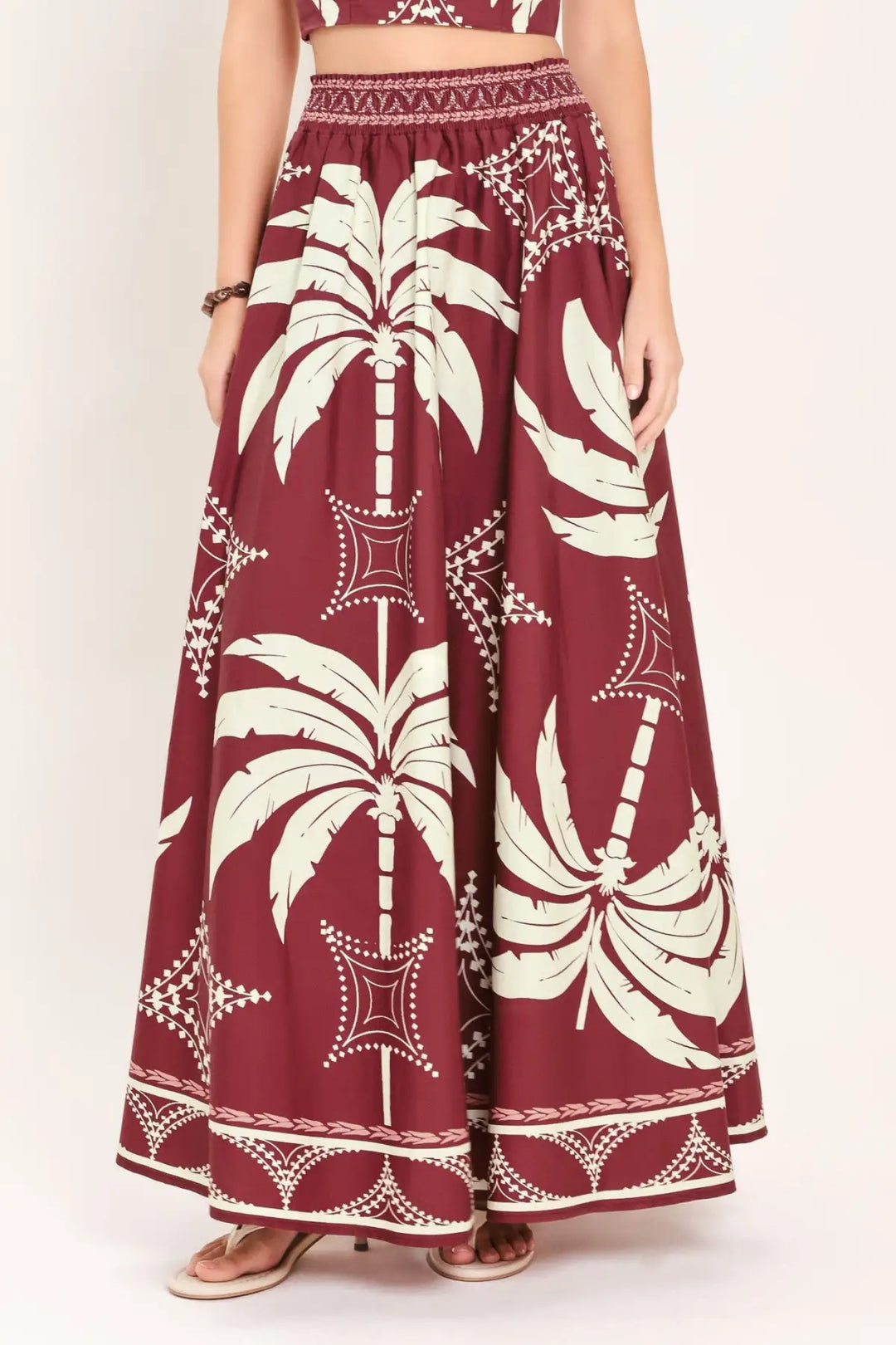PARADISE CHARM WOVEN TOP AND SKIRT SET - TOPS