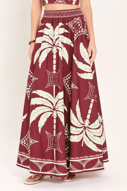 PARADISE CHARM WOVEN TOP AND SKIRT SET - TOPS