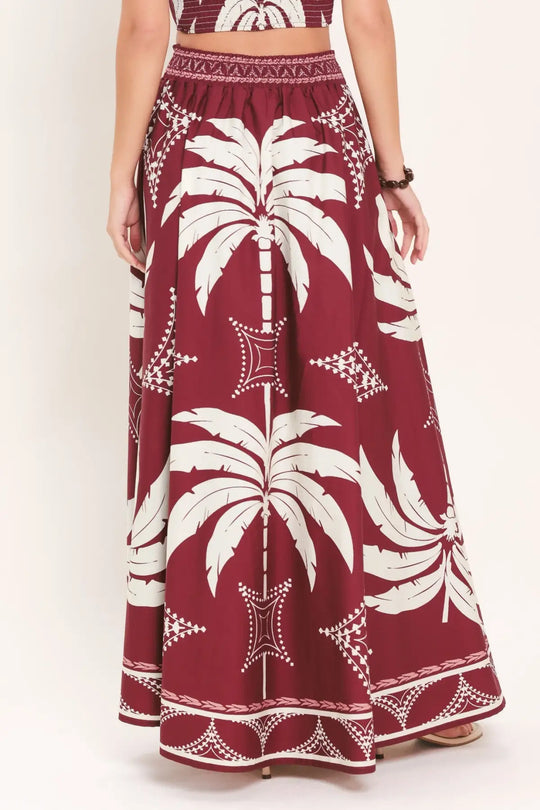 PARADISE CHARM WOVEN TOP AND SKIRT SET - TOPS