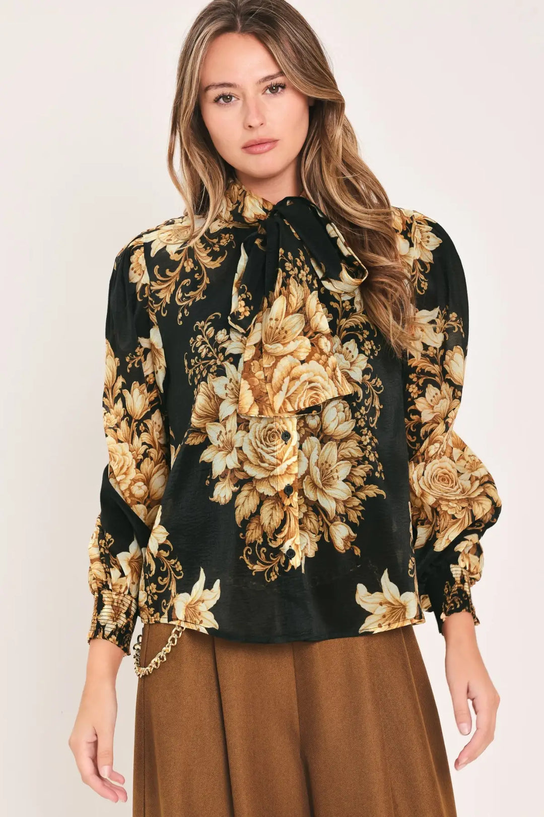 MOONLIT GARDEN BOW TIE BLOUSE