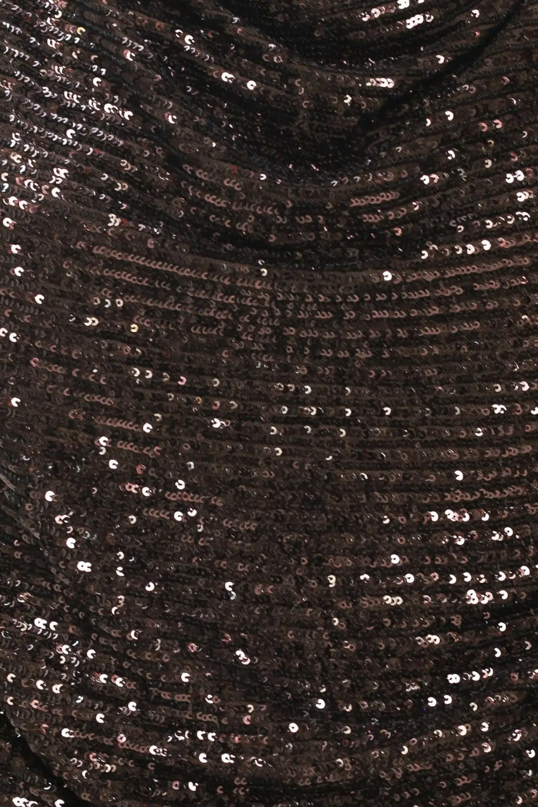 BRONZE GLOW BROWN SEQUIN COWL-NECK DOLMAN TOP