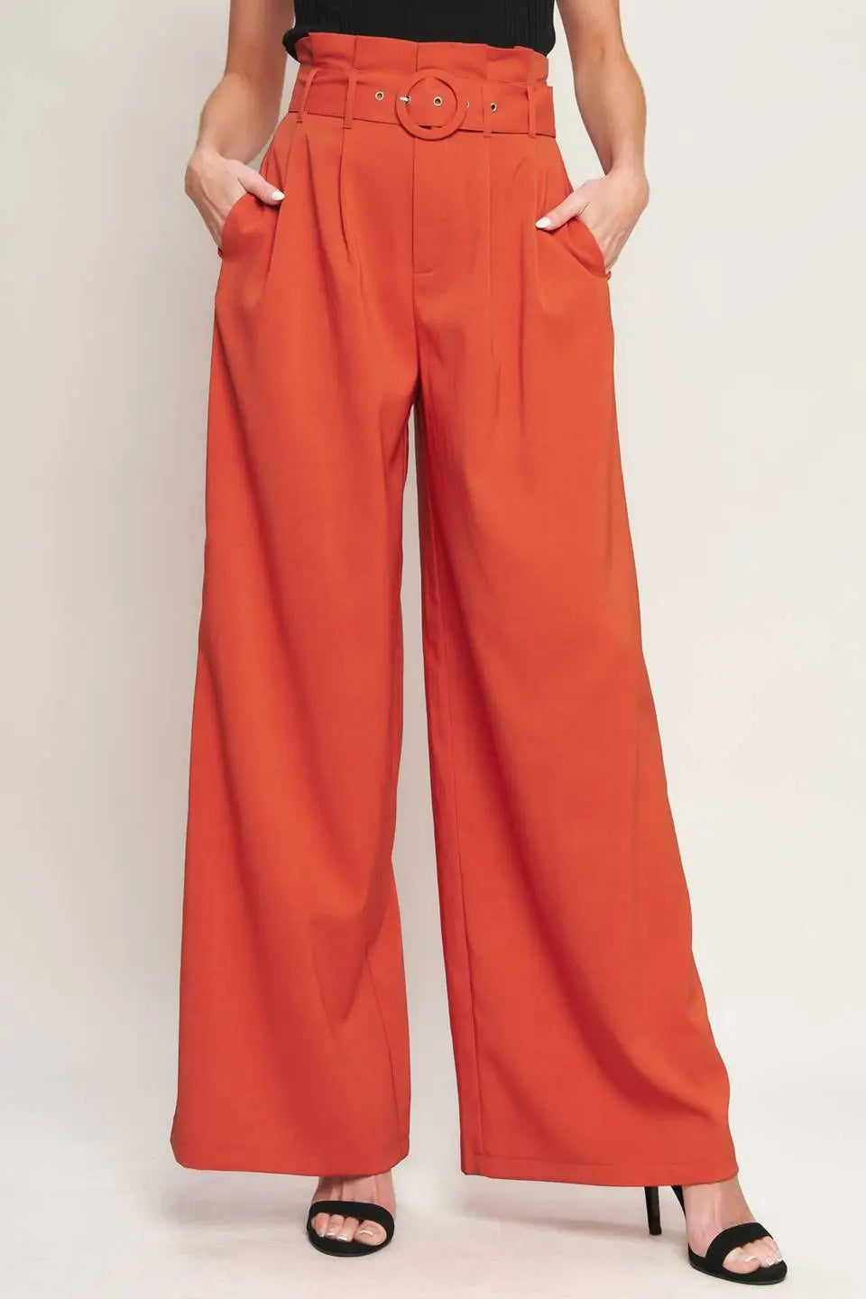 STARE DOWN THE PAST WOVEN PANTS - BURNT ORANGE / S - PANTS