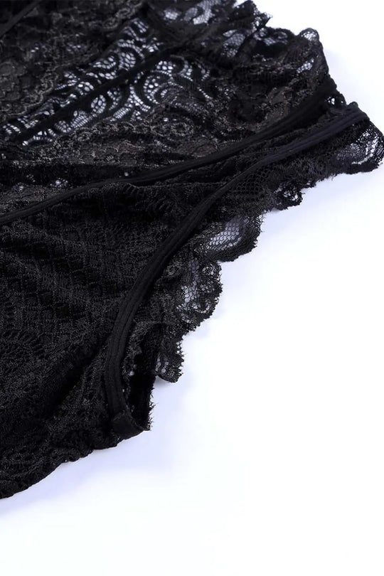Manhattan Lace Black Bodysuit - Tops