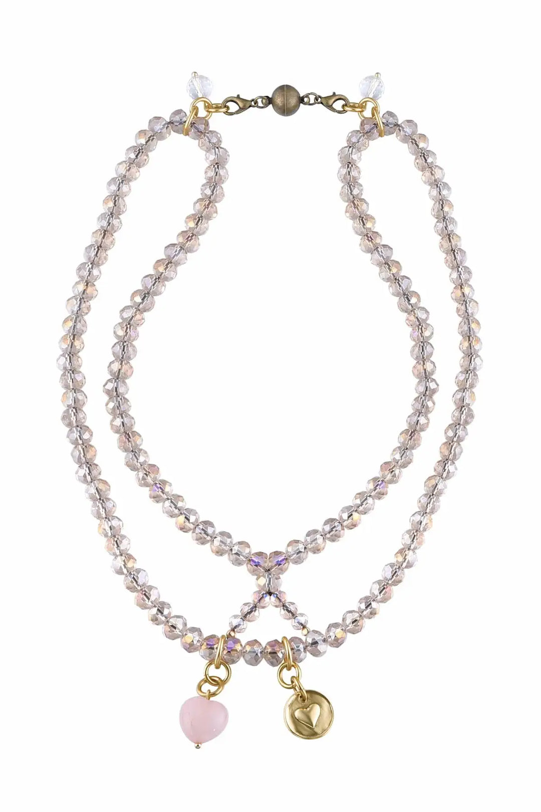 Love Heart Crystal Boho Wrap Bracelet/Necklace