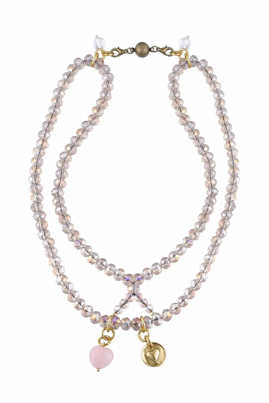Love Heart Crystal Boho Wrap Bracelet/Necklace