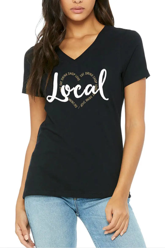 Love Local Black V-Neck - Tops