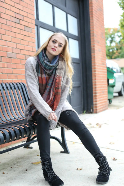 Rust Multi Color Scarf - Melissa Jean Boutique