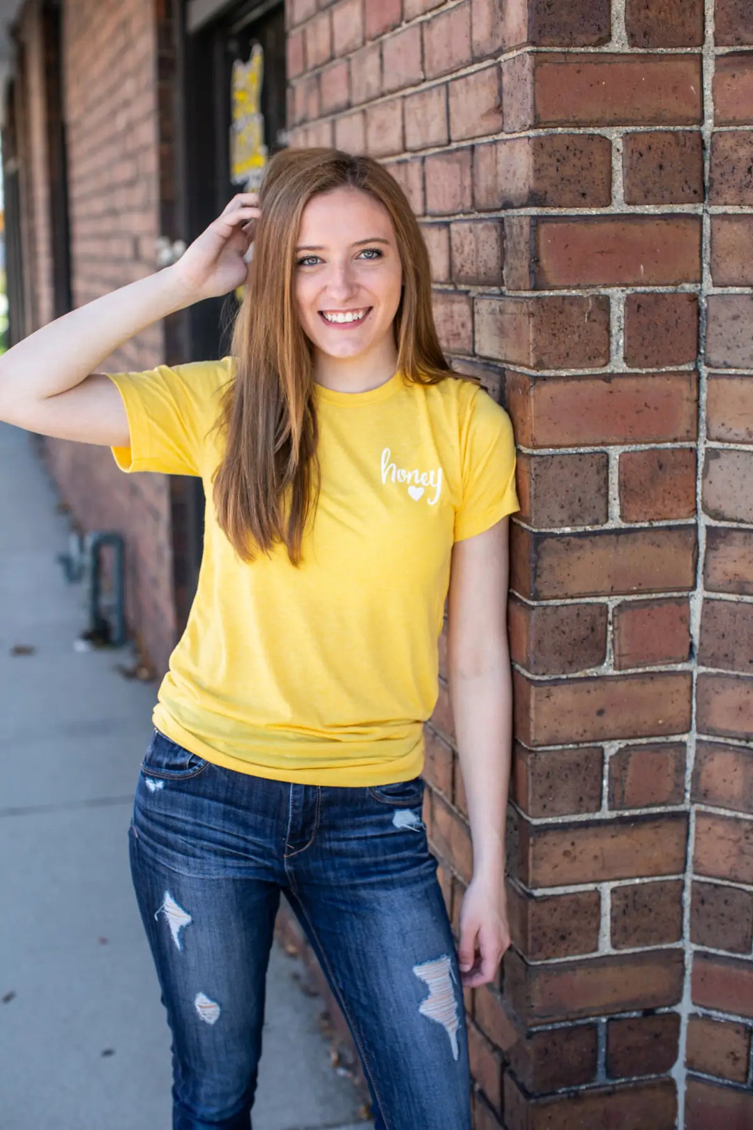 Honey Love Yellow Tee - Melissa Jean Boutique