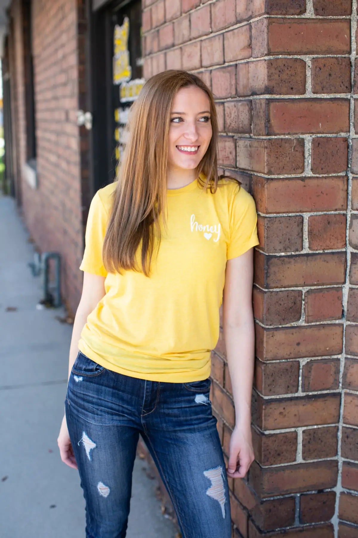 Honey Love Yellow Tee - Melissa Jean Boutique