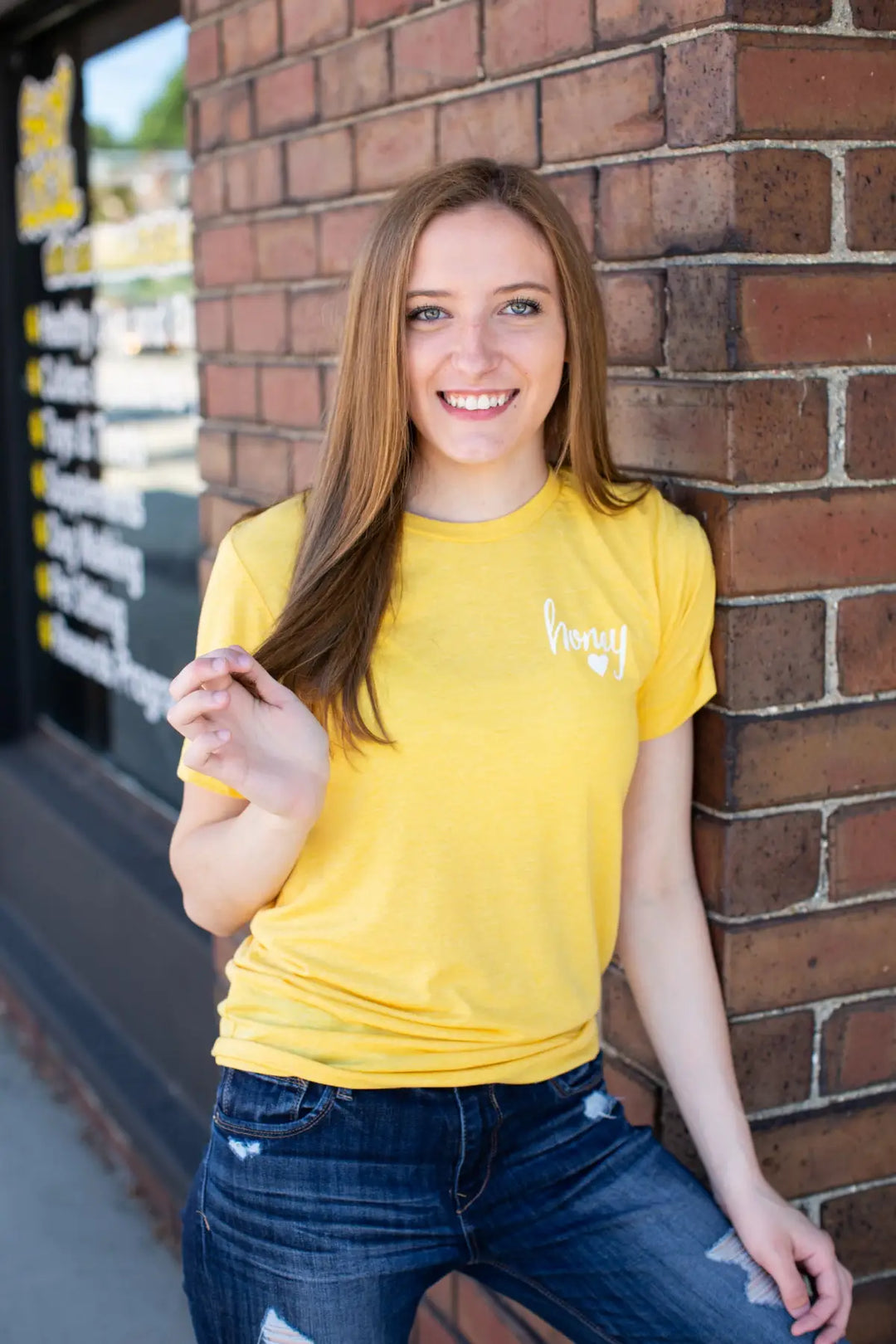 Honey Love Yellow Tee - Melissa Jean Boutique
