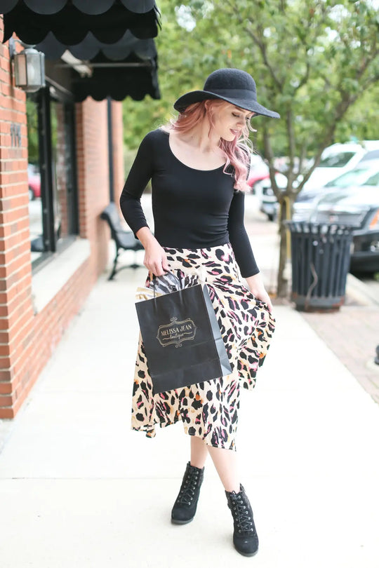 Amelia Animal Print Skirt - Melissa Jean Boutique