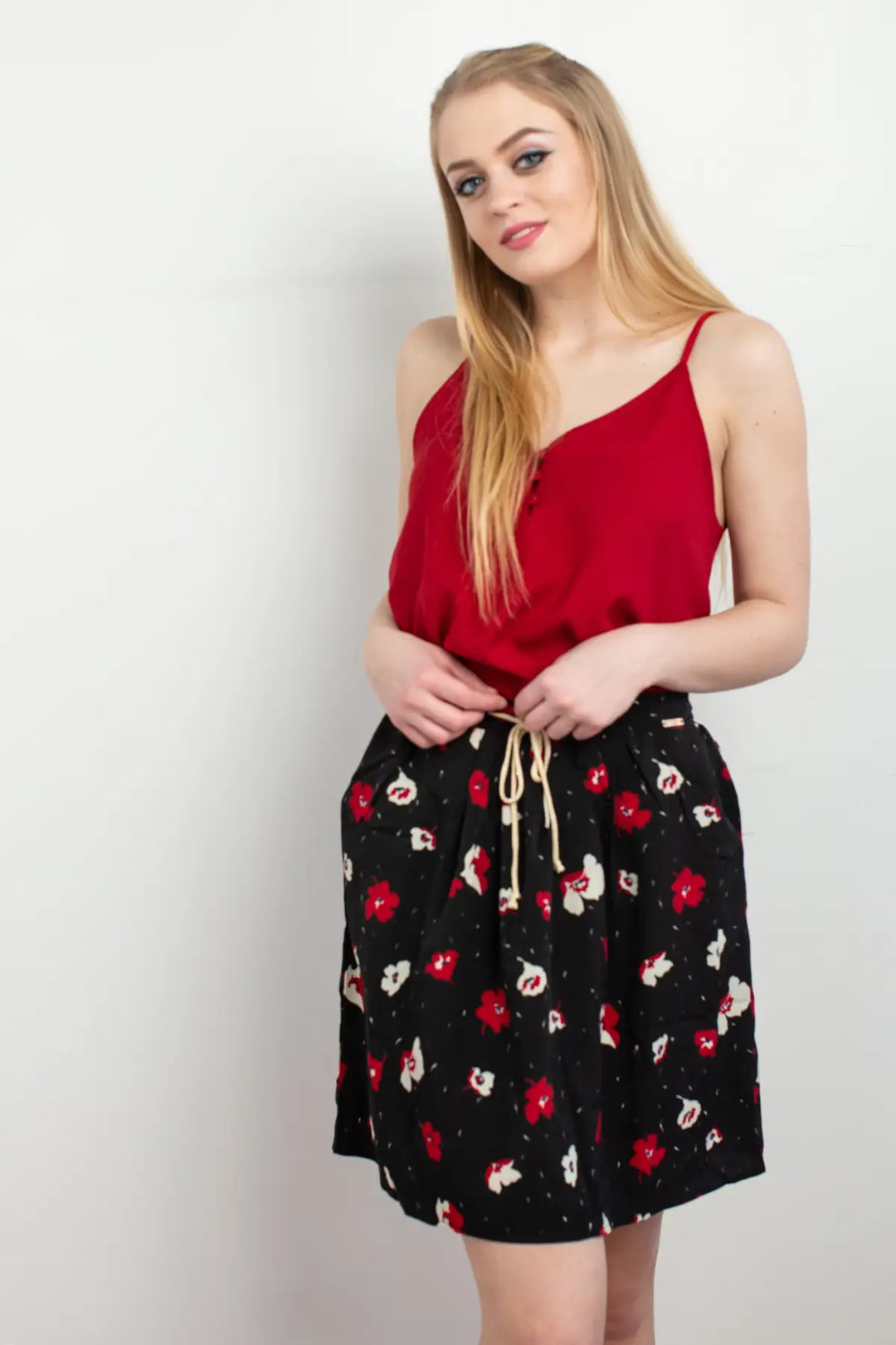 Bordeaux Red V-Neck Cami - Melissa Jean Boutique