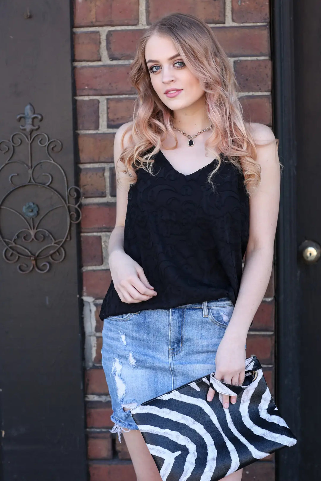 Zebra Clutch - Melissa Jean Boutique