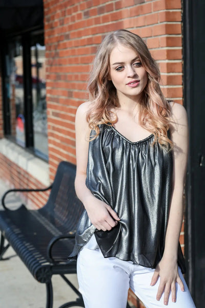 Liz Metallic Cami Top - Melissa Jean Boutique