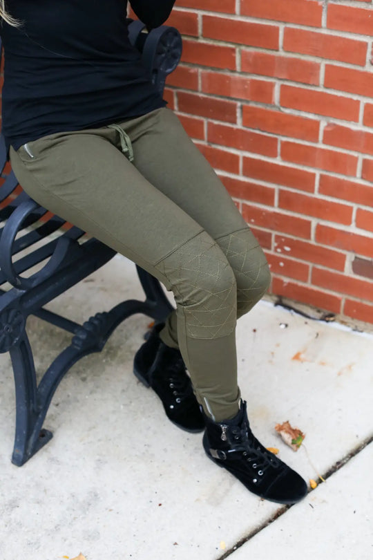 Olive Moto Joggers - Melissa Jean Boutique