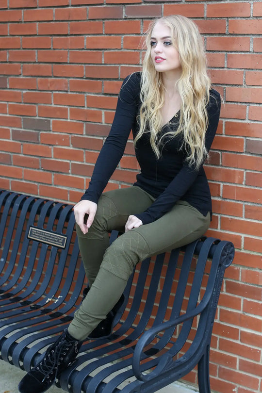 Olive Moto Joggers - Melissa Jean Boutique