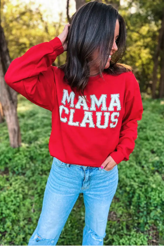 Mama Claus Red Sweatshirt - Tops