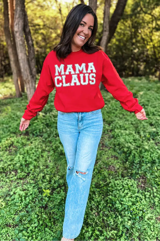Mama Claus Red Sweatshirt - Tops