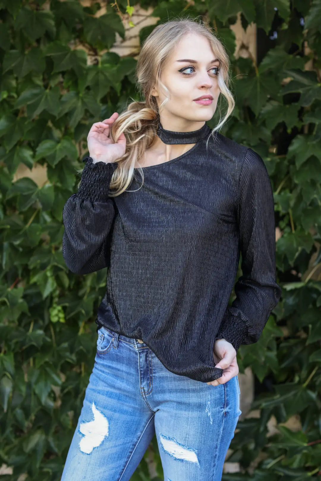 Party Girl Black Asymmetric Top - Tops