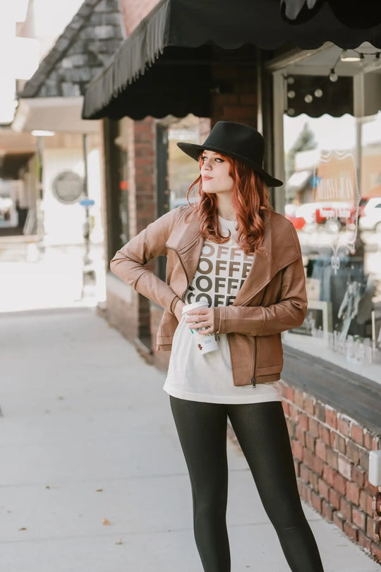 Uptown Sleek Faux Leather Jacket - OUTERWEAR