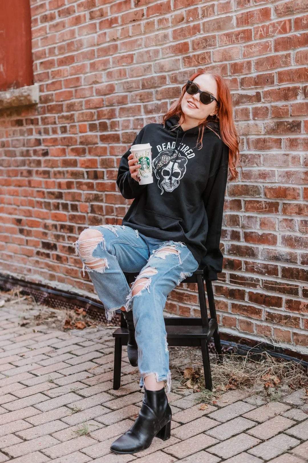 Dead Tired Black Hoodie - Tops