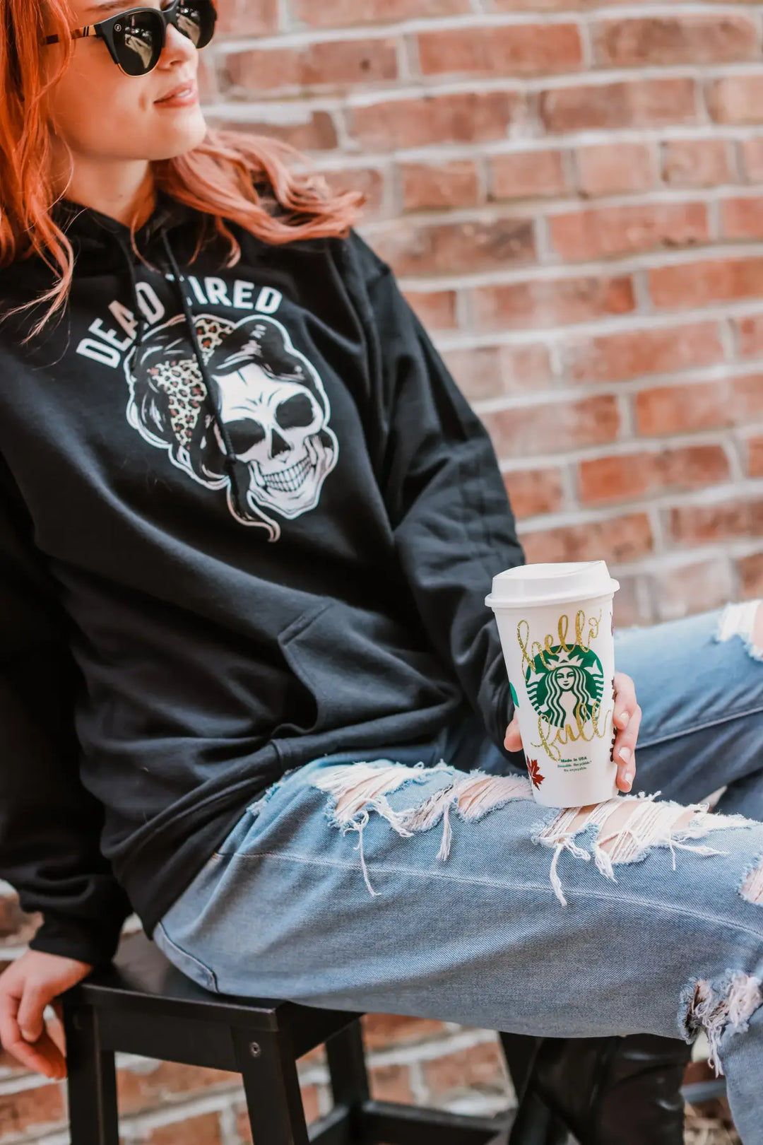 Dead Tired Black Hoodie - Tops