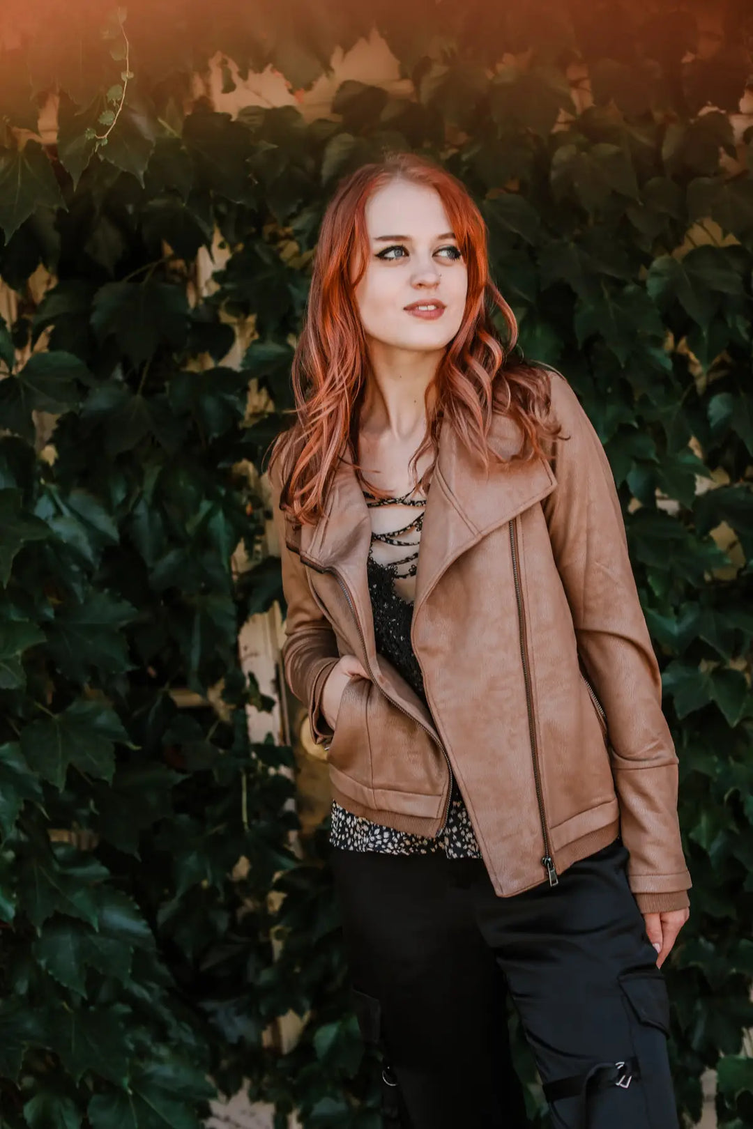 Uptown Sleek Faux Leather Jacket - OUTERWEAR