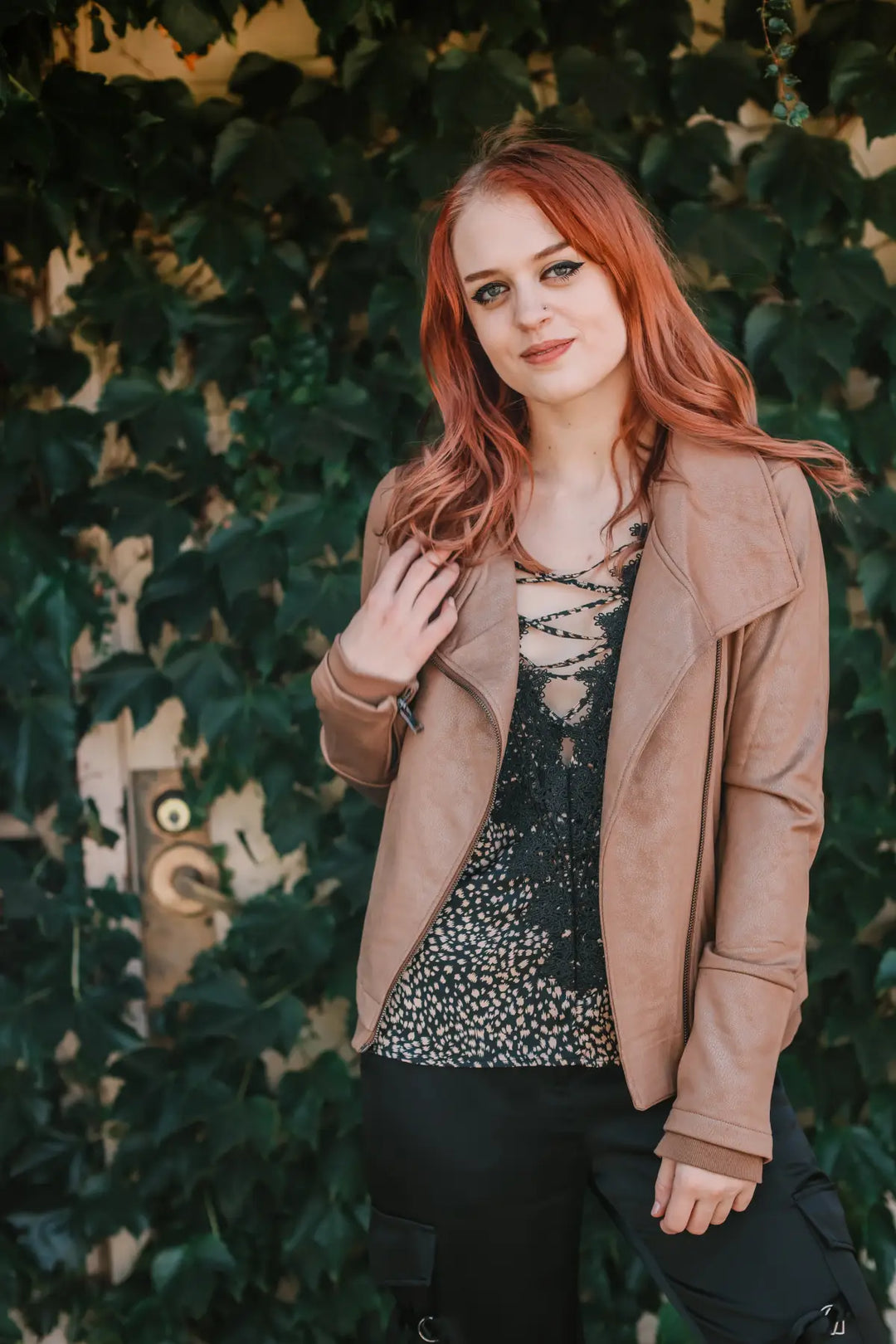 Uptown Sleek Faux Leather Jacket - OUTERWEAR