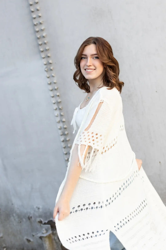 Camila Crochet Kimono - OUTERWEAR