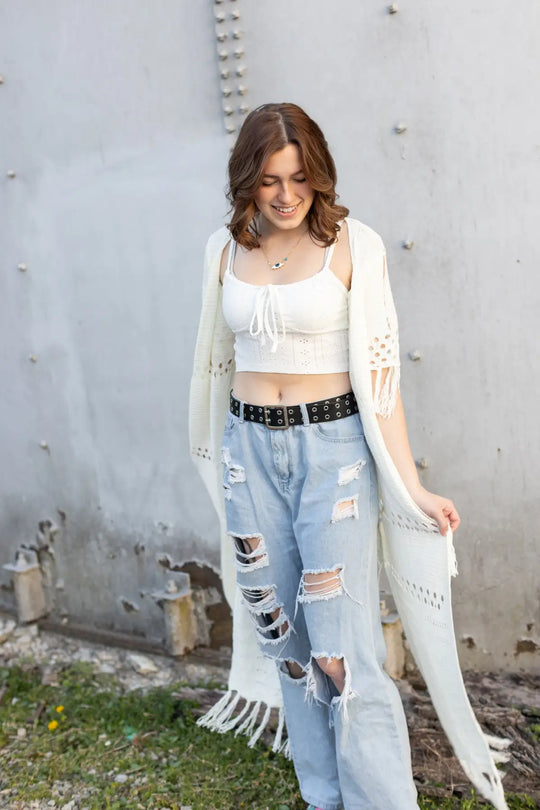 Camila Crochet Kimono - OUTERWEAR