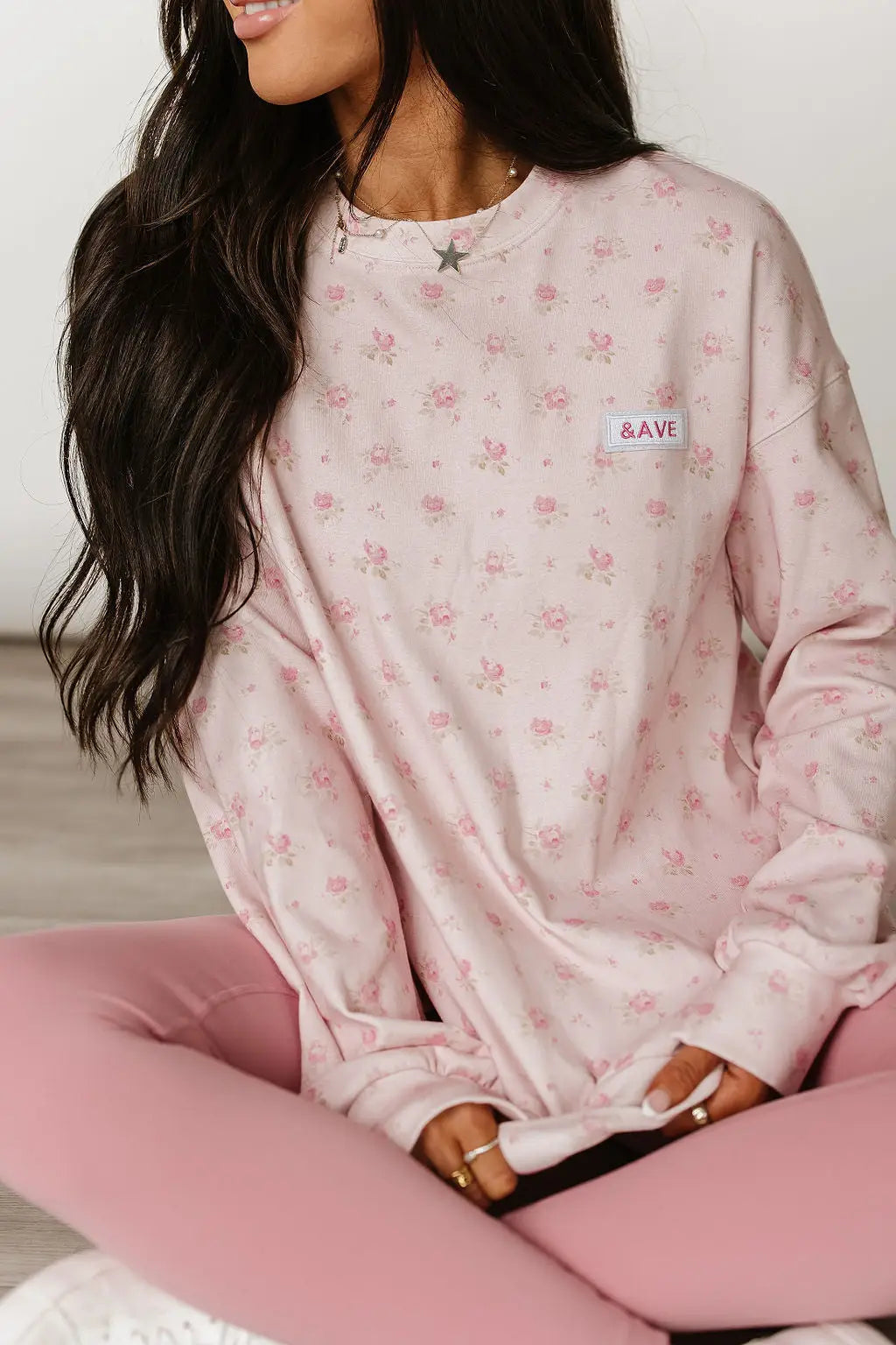 University SideSlit Pullover - Tea Rose - Tops