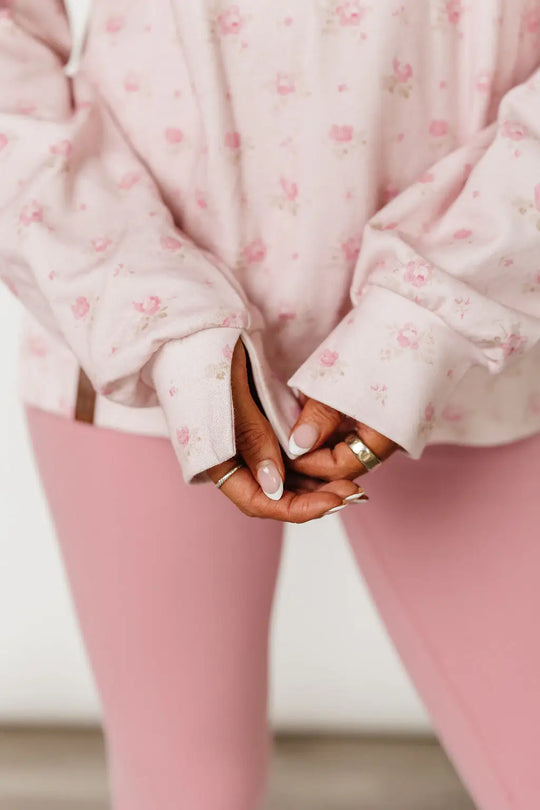 University SideSlit Pullover - Tea Rose - Tops