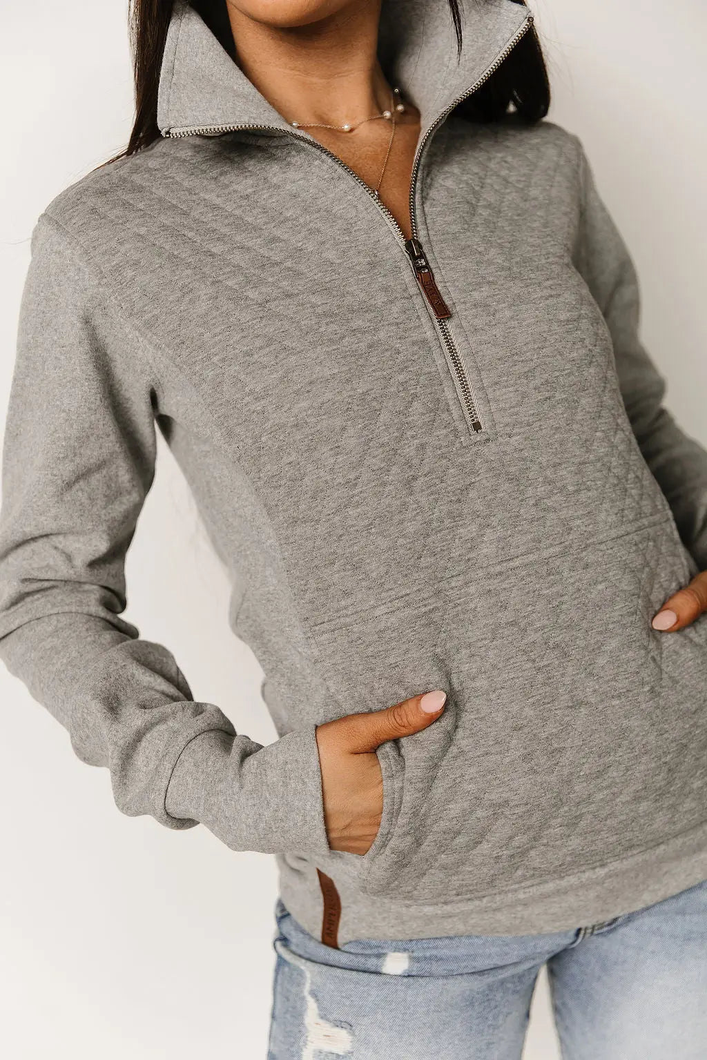 Quilted HalfZip - Charcoal - Tops