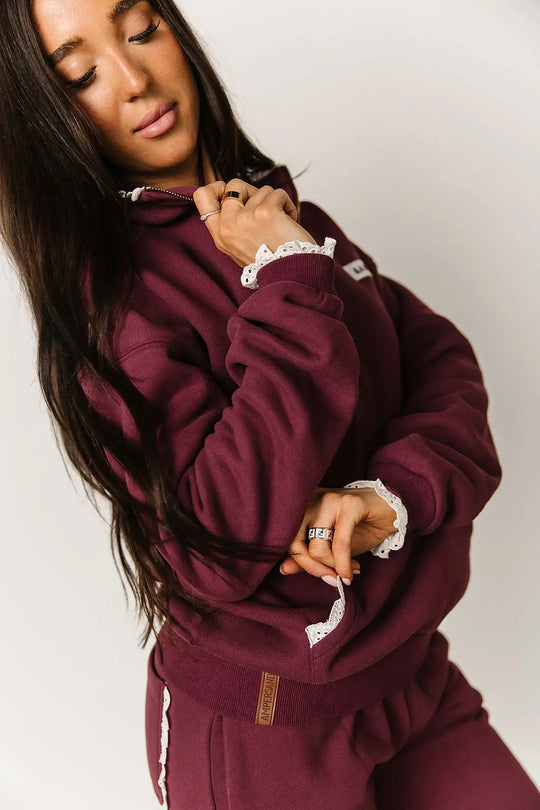 Comfort Zone HalfZip - Maroon Lace - Tops