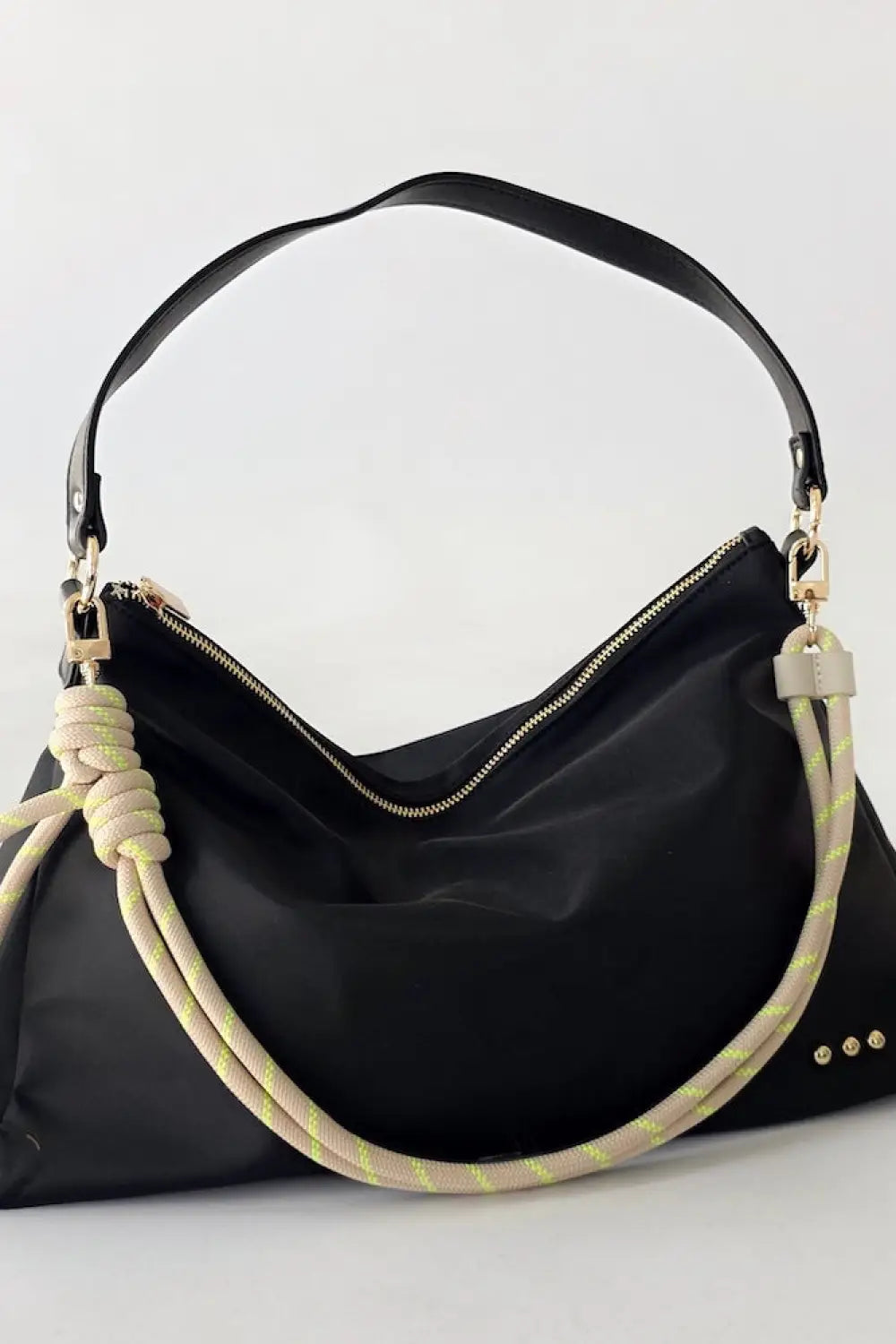 Nikki Nylon Slouchy Shoulder Bag - Black - Shoulder Bag