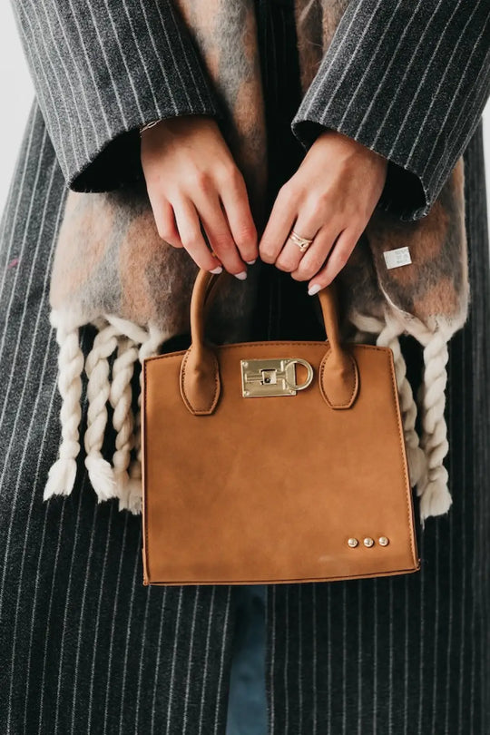 Nixie Nubuck Small Tote - Camel - Tote Bag