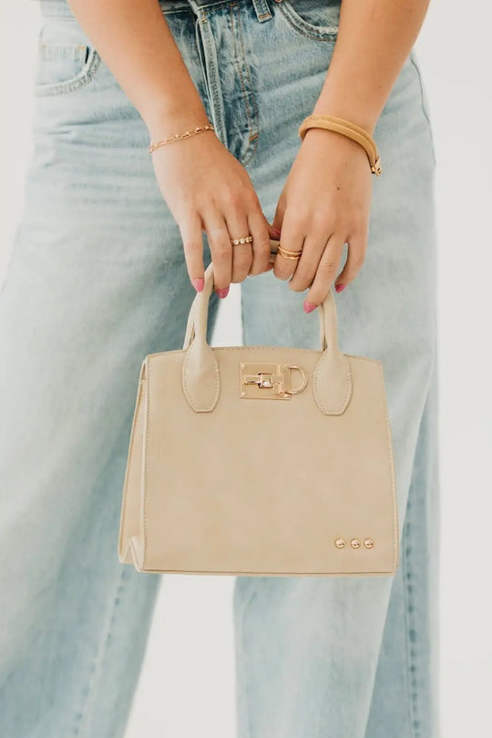 Nixie Nubuck Small Tote - Oat - Tote Bag