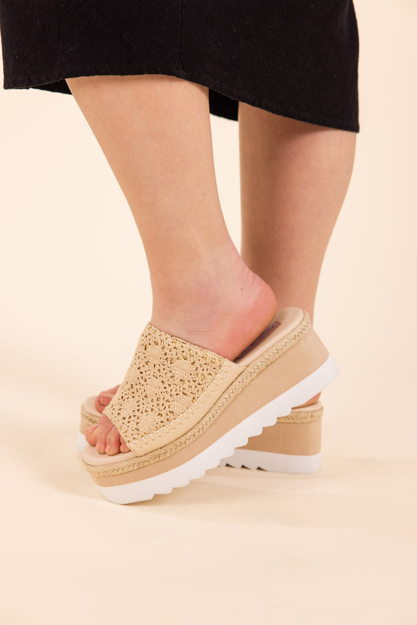 Ophelia Wedges in Cream - MELISSA JEAN